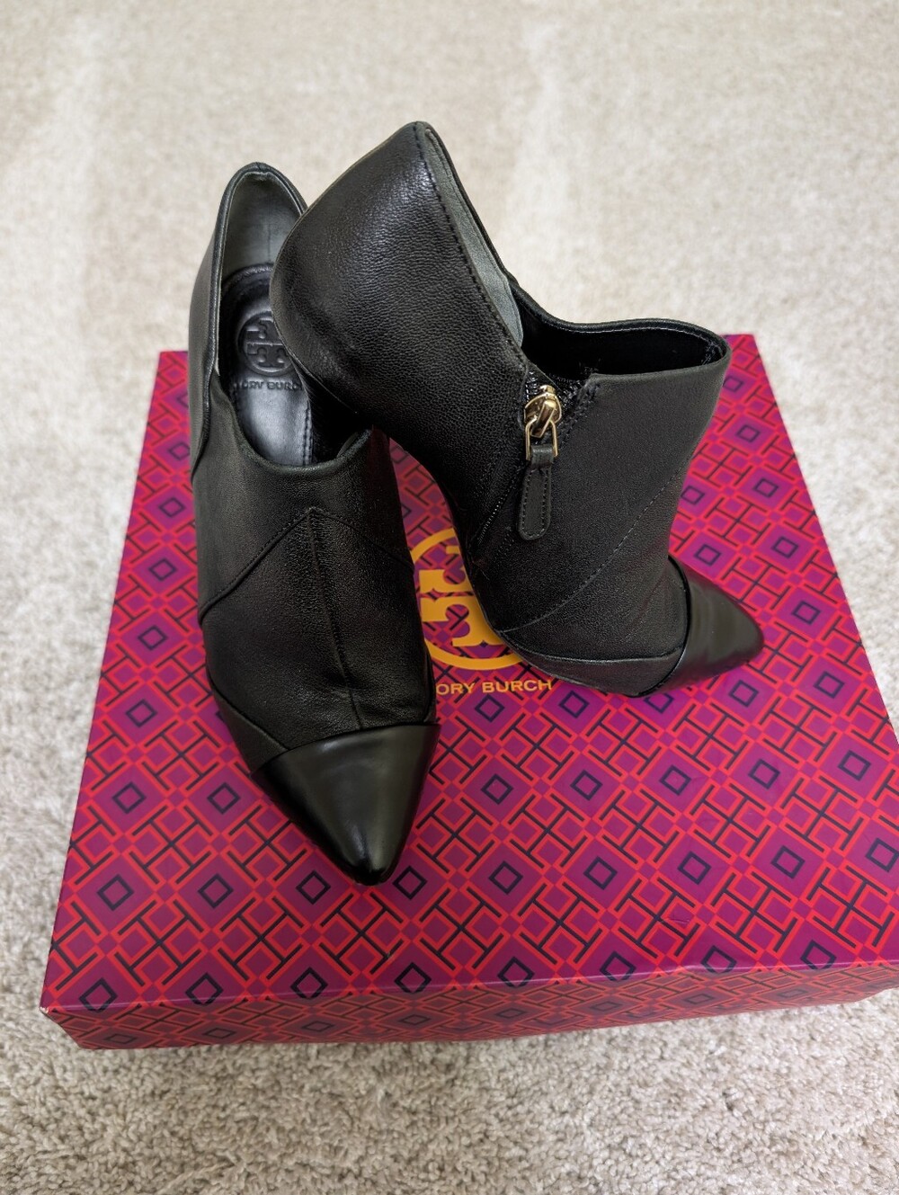 Tory Burch Black Lorelei Booties - 6.5